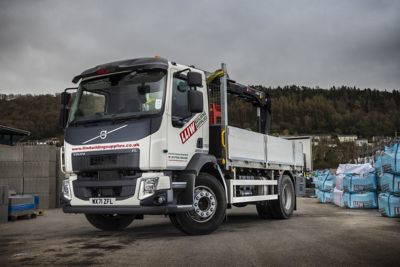 Lliw Building Supplies has taken delivery of a new Volvo FL equipped with rear mounted Hiab crane