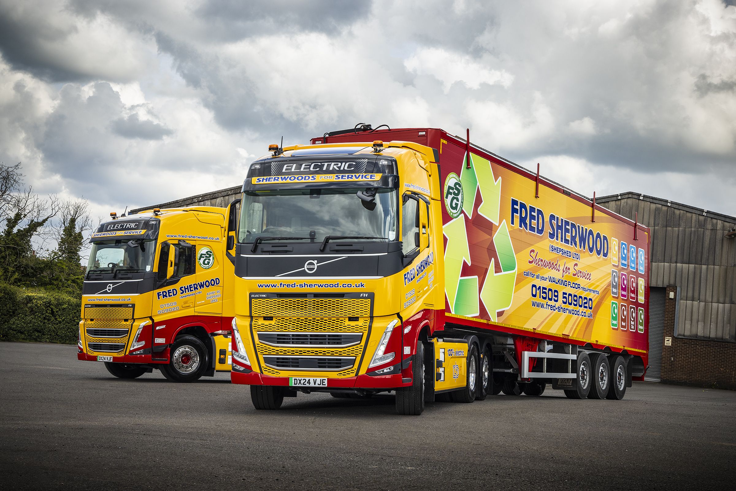 Two new Volvo FH Electrics help drive down Fred Sherwood Transport's carbon footprint