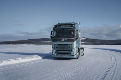 Our electric trucks are tested in the far northern part of Sweden, close to the Arctic Circle.