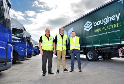 Neil Trotter of Boughey (centre) pictured with Mark Lingard (left) and Steve Wilson (right) from Thomas Hardie Commercials