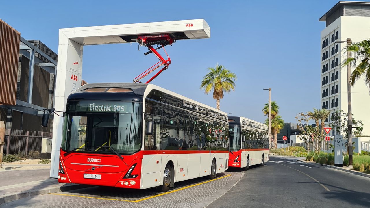 The Volvo 7900 Electric charging in Dubai