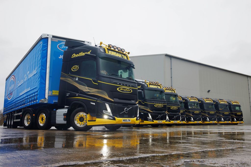 Jordan TM Bolsters fleet with eight Volvo FH Aero Euro NCAP special edition tractor units