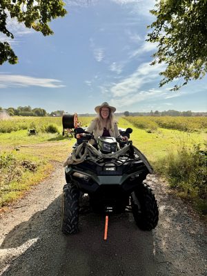 Katarina on her ATV