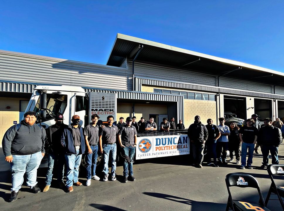 Mack LR Electric with Duncan Polytechnical students