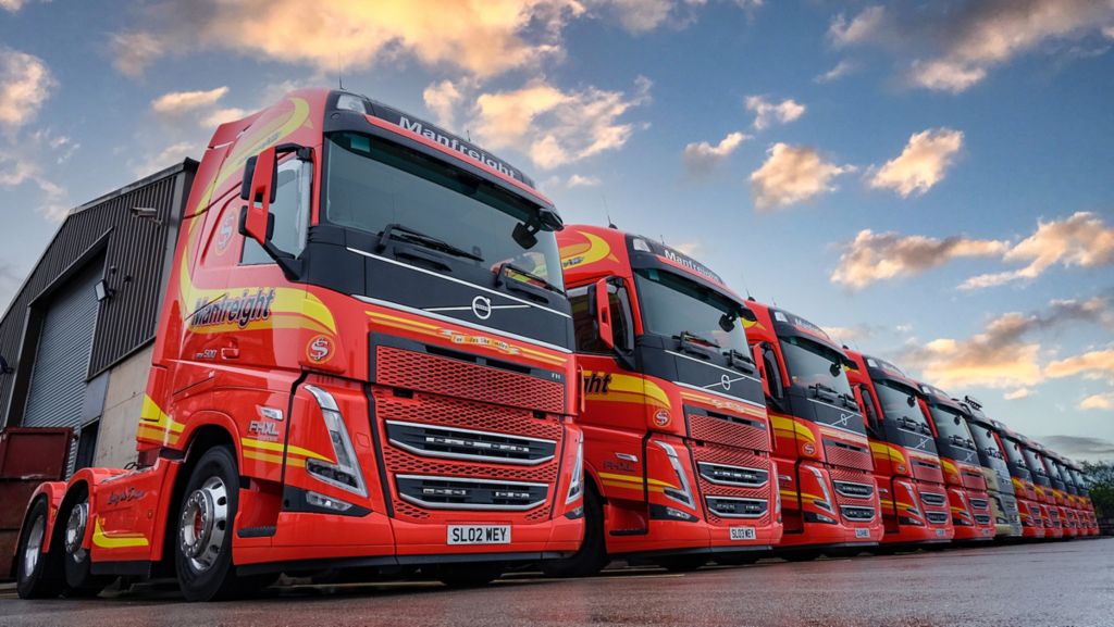 First new model Volvo FH trucks in Northern Ireland enter service for Manfreight