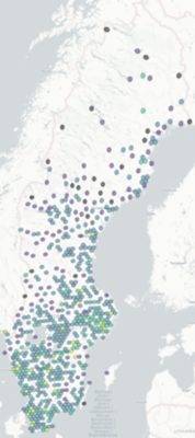 Map of Sweden's anticipated demand for both charging infrastructure and the necessary power