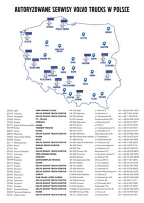 Mapa Autoryzowanych Serwisów Volvo Trucks w Polsce