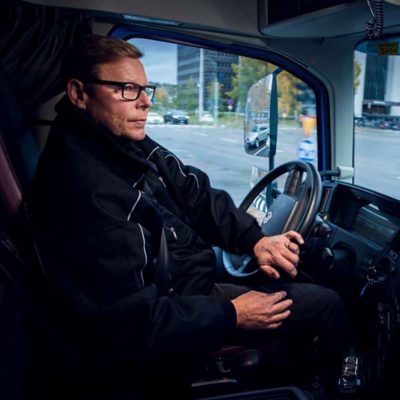 Torbjörn Forsman driving the new Volvo FMX
