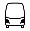 Pictogram van de voorkant van een bus