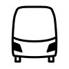 Un icono que muestra la parte delantera de un autobús