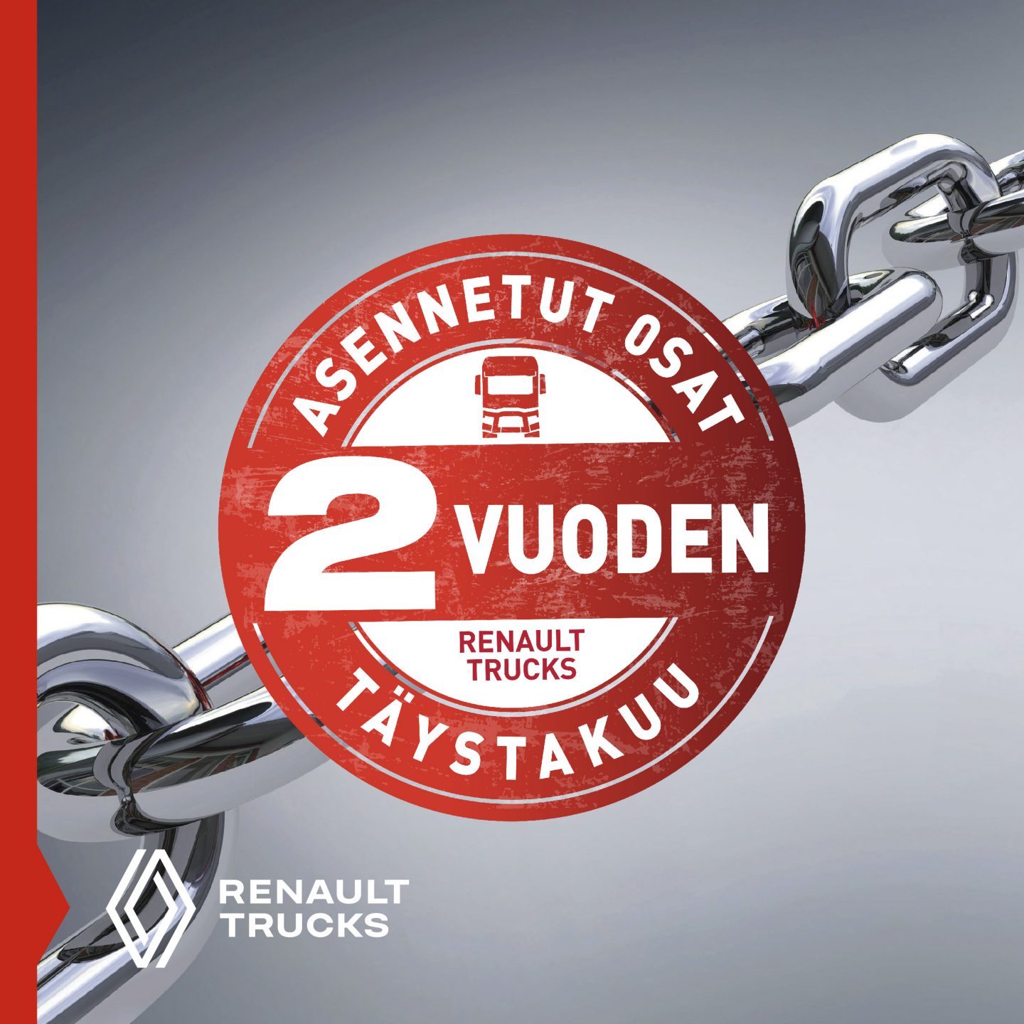 Renault Trucks asennettujen osien 2 vuoden takuu