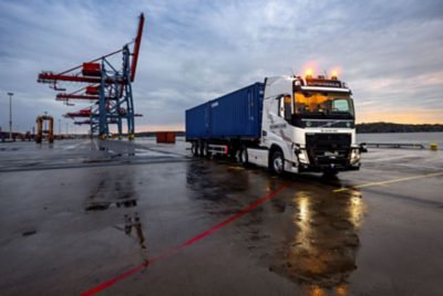 Volvo FH Truck in the port of Gothenburg 