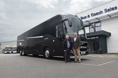 The new Volvo 9900 purchased by Skills of Nottingham and being used by Nottingham Forest Football Club 