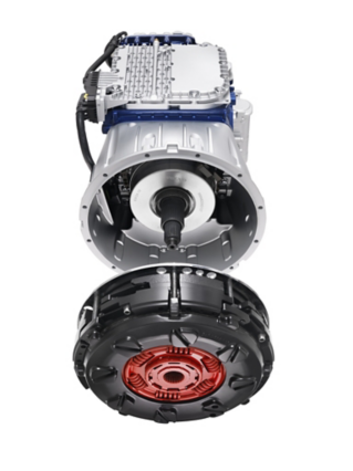 The front of the I-Shift Dual Clutch. Despite many new components, the new gearbox is just 12 cm longer than a regular I-Shift unit.