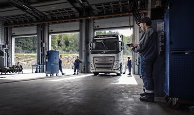 Een Volvo-truck aan het werk