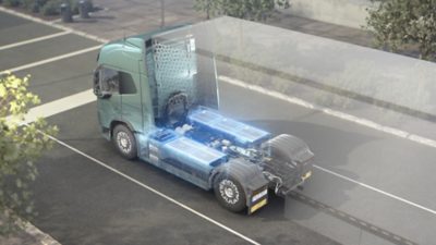 Electric truck with batteries