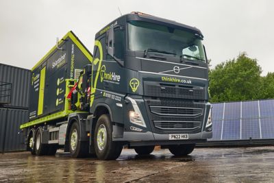 Think Hire has taken delivery of its first ever truck – a new crane-equipped Volvo FH 460 8x2 rear-steer rigid.