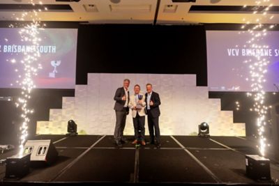 L-R- Martin Jerresand, Vice President, Service Market and Retail, Paul Mason, Dealer Manager VCV Brisbane South, and Martin Merrick, President and CEO Volvo Group Australia.