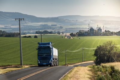 Volvo FH standing by the ocean in the sunset