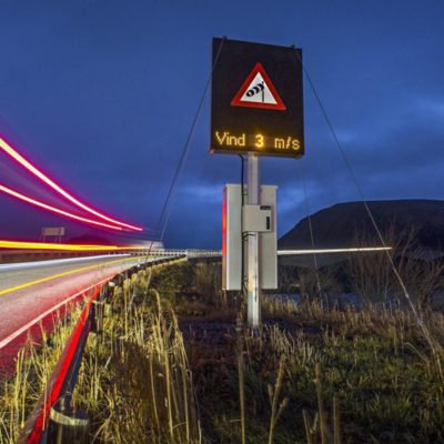 Señal con la velocidad del viento.