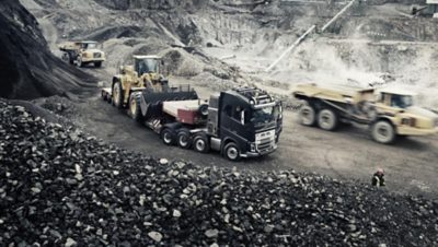 Truck working in a mine.