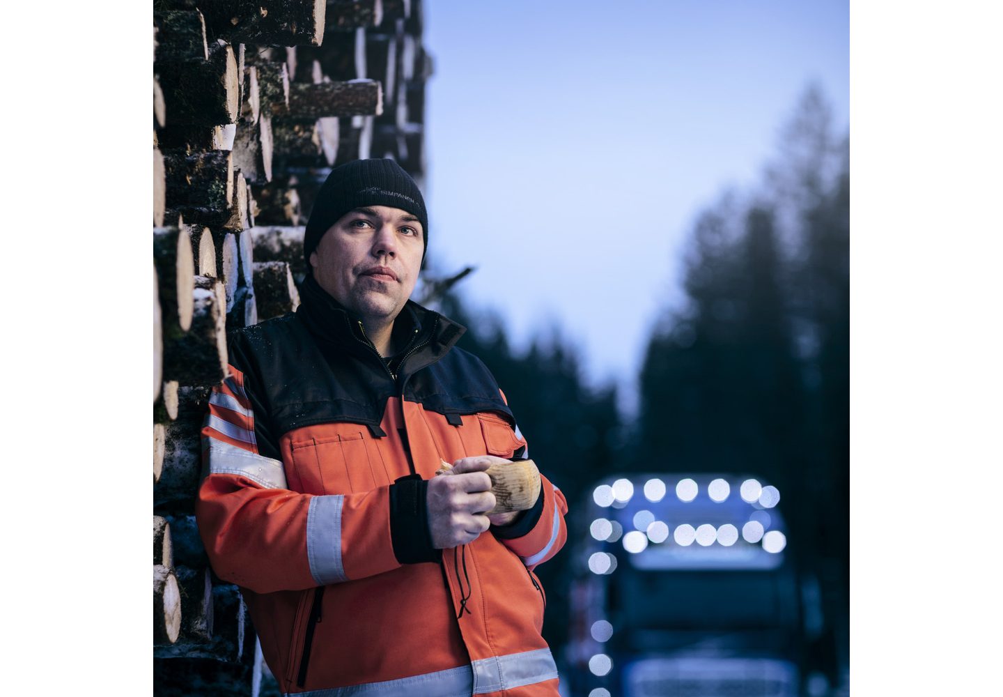 El transportista finlandés Saku Simpanen.