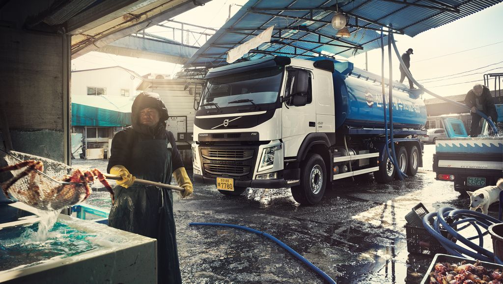 Transporting seawater in Incheon, South Korea