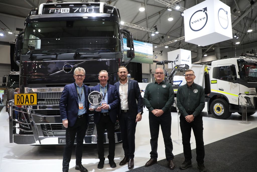 Volvo Group Australia Accept the Award from ToYA in front of the FH16 780 at Brisbane Truck Show