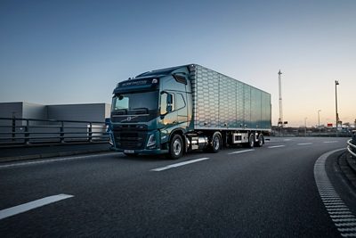 Volvo FM LNG driving on road