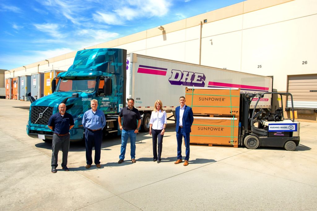 Volvo Trucks Customer Dependable Highway Express to Transport SunPower Solar Products Using VNR Electric Fleet 