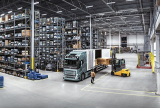 Volvo FH electric truck - load your truck indoor
