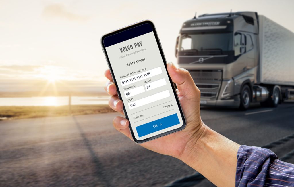Volvo Trucks ottaa käyttöön Volvo Pay -mobiilimaksun  