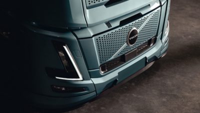 Close-up van het front van de Volvo FH elektrische cabine