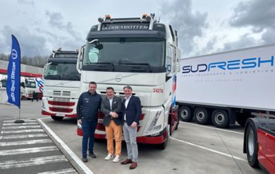 Au sein de la flotte de Sud Fresh, les camions Volvo Trucks représentent une grande majorité. La raison en est non seulement la qualité et la sécurité des véhicules Volvo, mais aussi le service fiable offert par Truck Service Sébastian.