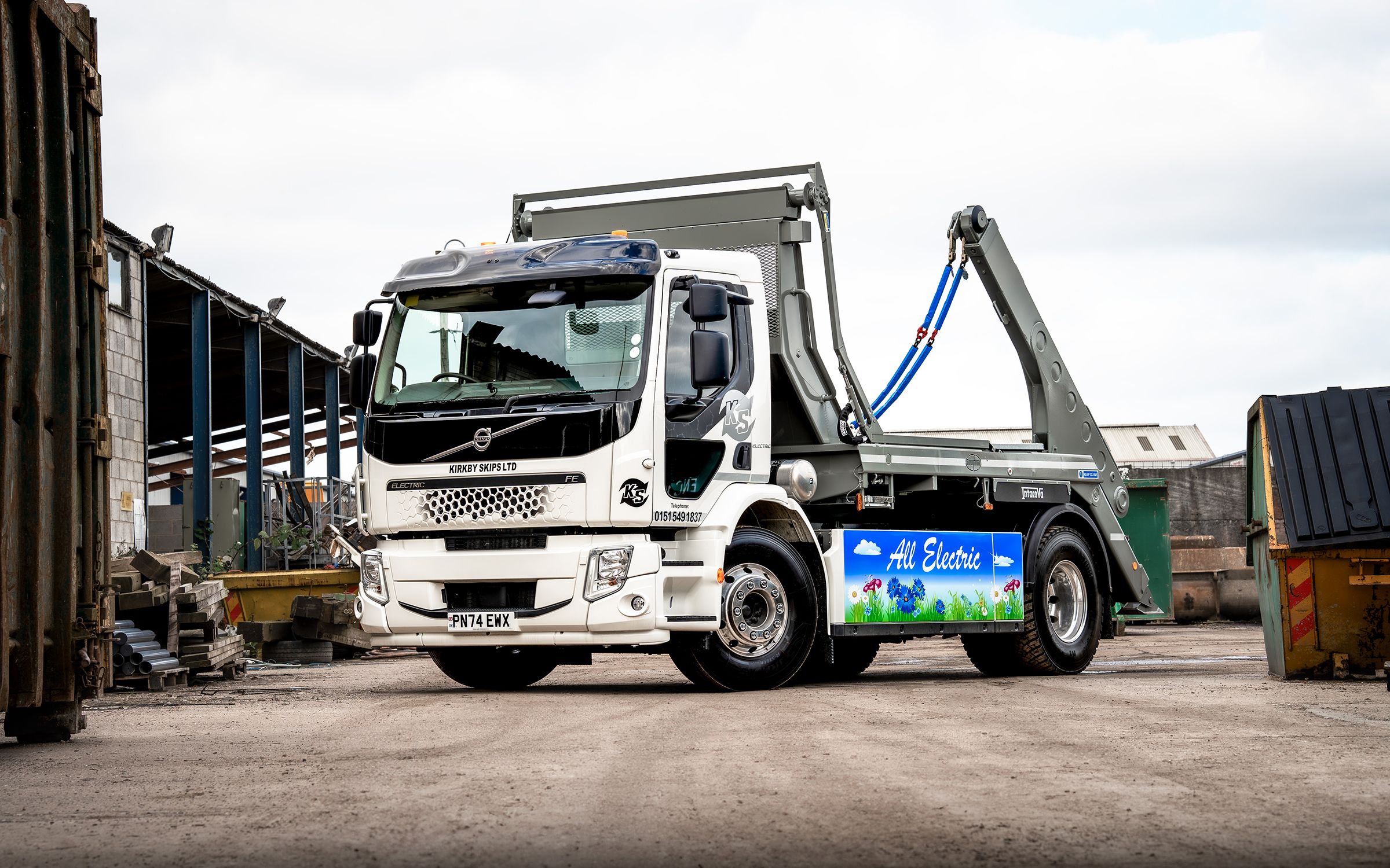 Five new Volvo FE Electrics hit the roads for Kirkby Skips Ltd