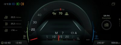 Volvo’s dynamic instrument cluster for diesel buses and chassis in analog view