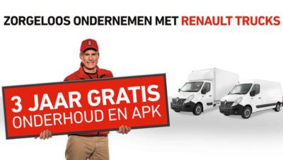 3 jaar gratis onderhoud en APK op alle Renault Trucks Master-modellen