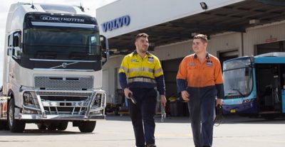 Diesel Mechanic at work on Volvo Trucks and Buses