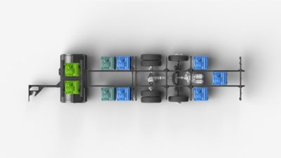 Electric chassis battery configuration options for a Volvo bus