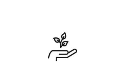 Ilustrace znázorňující rostlinu v ruce