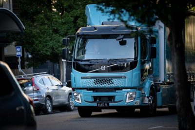 Person charging electric truck