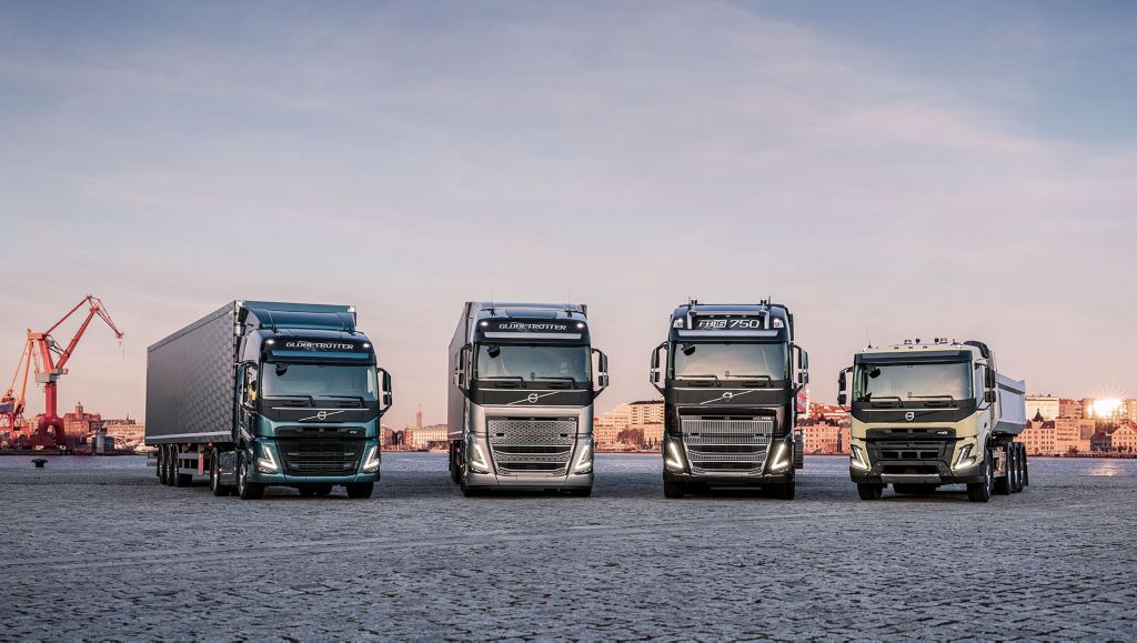 Four Volvo Trucks