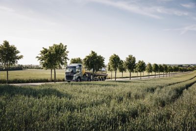 Volvo FH driving on road