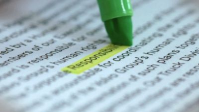 texto resaltado en un documento
