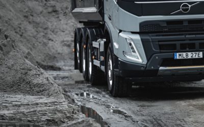 Volvo FMX on mud road