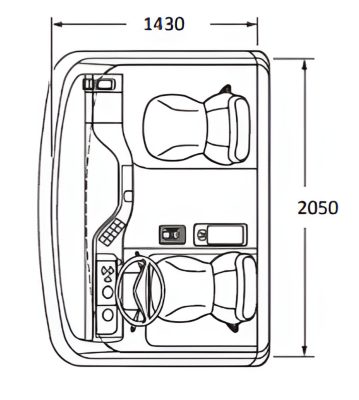 MEDIDAS DE CABINA DORMITORIO SIN DEFLECTOR 