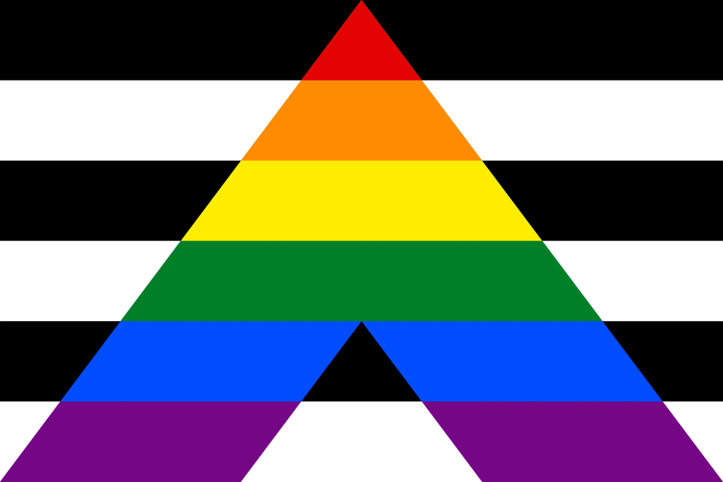 gay pride flag with triangle