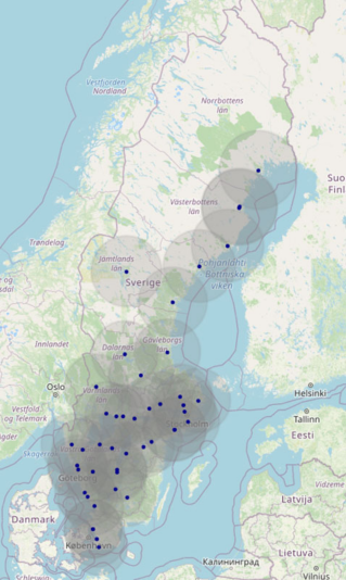 Illustration avladdstationerna som OKQ8 och Volvo Lastvagnar önskar etablera