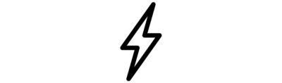 Lightning symbol indicating power and speed of charging