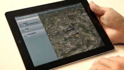 Volvo trucks managing dynafleet positioning tablet